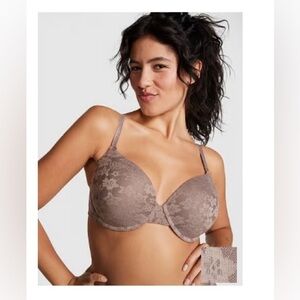 New! Victoria’s Secret Pink WEAR EVERYWHERE T-SHIRT BRA Iced Coffee Size 36AA